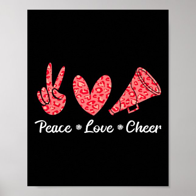 Cheer Cheerleading Peace Love Cheer  Poster (Front)