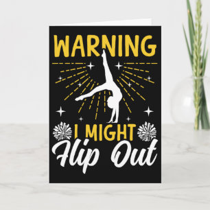 Cheer Cheerleading Warning I Might Flip Out  Card