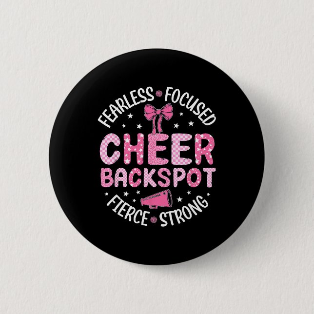Cheer Ckspot Fearless Focused Fierce Cheerleading  2 Inch Round Button (Front)