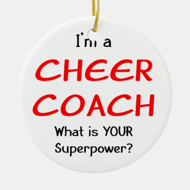 Cheer coach ceramic ornament (Front)