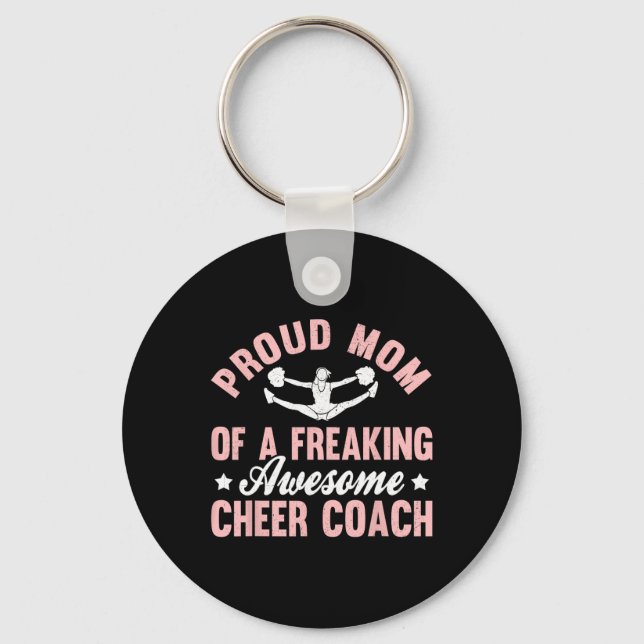 Cheer Coach Cheerleader Head Trainer Coaching Mom  Keychain (Front)