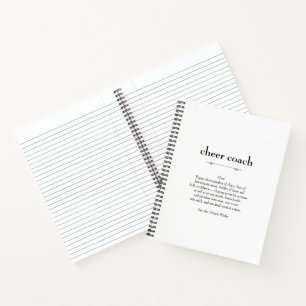 Cheer Coach Definition Thank You Gift Notebook