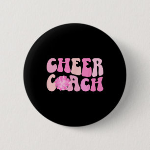 Cheer Coach Groovy Cheerleading Coach Cheerleader  2 Inch Round Button