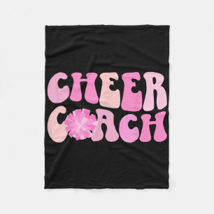Cheer Coach Groovy Cheerleading Coach Cheerleader Fleece Blanket