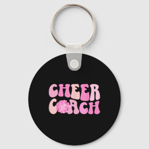 Cheer Coach Groovy Cheerleading Coach Cheerleader Keychain