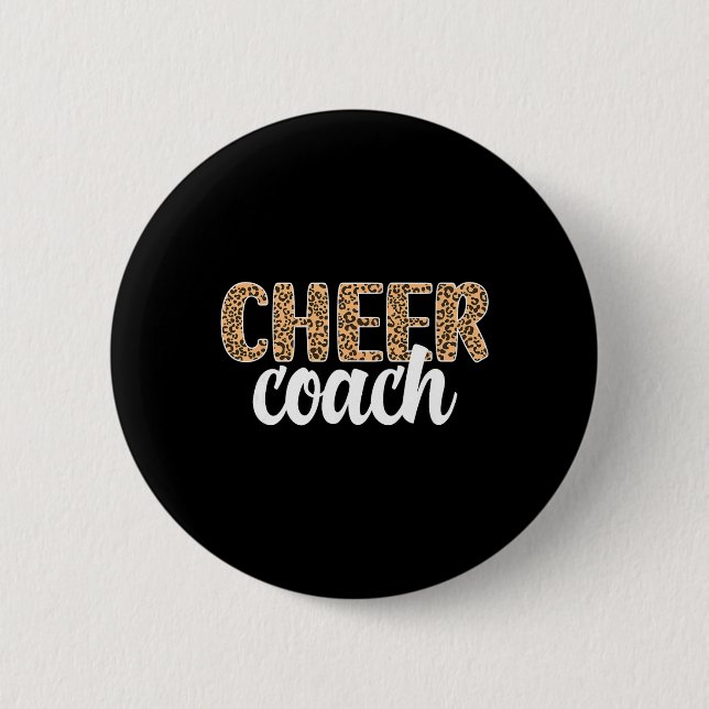 Cheer Coach Leopard Cheerleading Coach  2 Inch Round Button (Front)