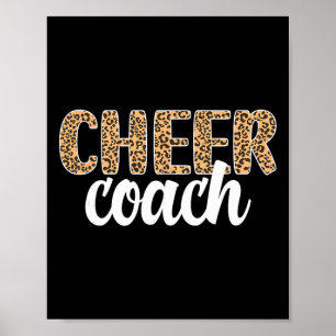Cheer Coach Leopard Cheerleading Coach Poster