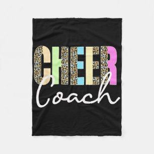 Cheer Coach Leopard Cheerleading Cute Cheer Coach Fleece Blanket