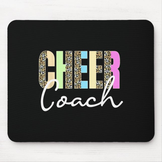 Cheer Coach Leopard Cheerleading Cute Cheer Coach  Mouse Pad (Front)