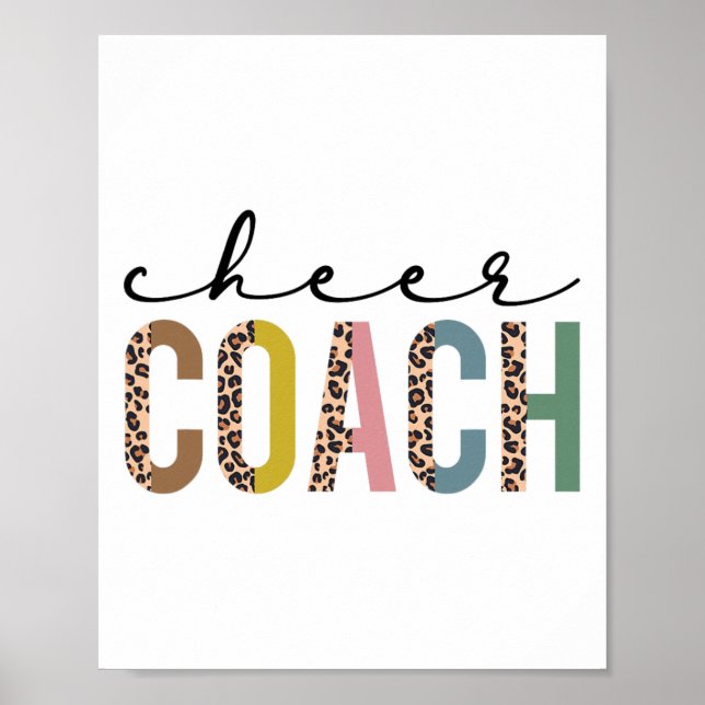 Cheer Coach Leopard Cheerleading Props Cute Cheer  Poster (Front)