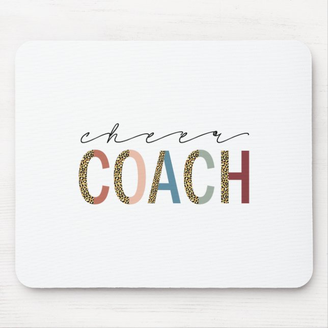 Cheer Coach Leopard Props Cute Cheer Cheerleading  Mouse Pad (Front)