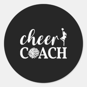 Cheer Coach Pom Pom Cheerleader Cheerleading Appre Classic Round Sticker