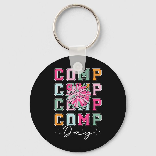 Cheer Comp Day Cheerleader Competition Day Cheerle Keychain (Front)