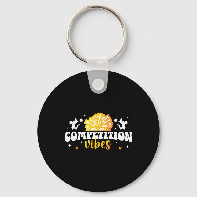 Cheer Competition Day Vibes Cheerleader Comp Day  Keychain (Front)