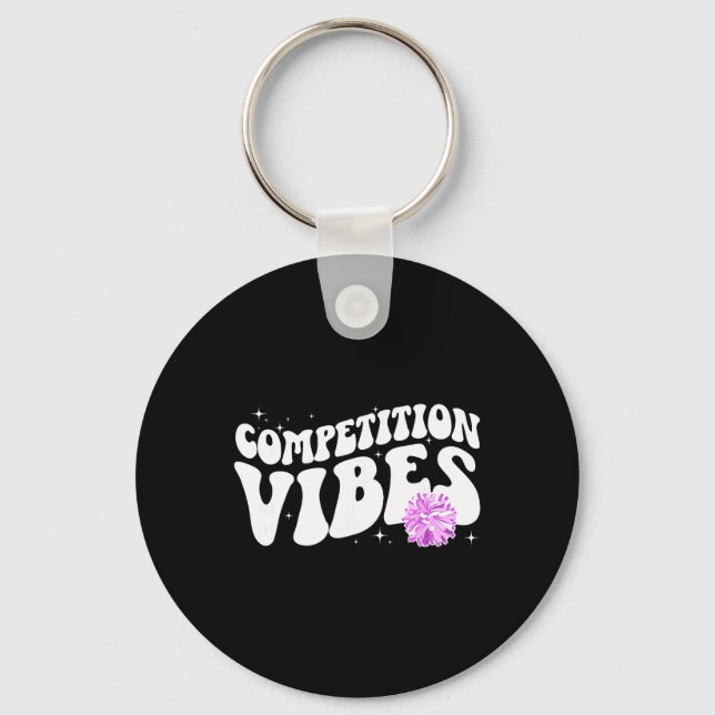 Cheer Competition Day Vibes Cheerleading Comp Day  Keychain (Front)