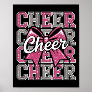 Cheer Coquette Bow Cheerleader Cheerleading Cheer  Poster