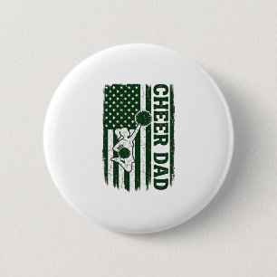 Cheer Dad American Flag Vintage Vector Design_1 2 Inch Round Button