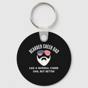 Cheer Dad Bearded Definition Cheerleading Funny _2 Keychain