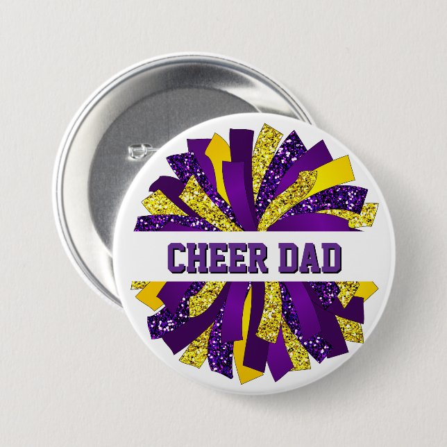 Cheer Dad Button Pin (Front & Back)