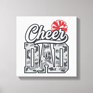 Cheer Dad Camo Pom Vintage Vector Design_1 Canvas Print