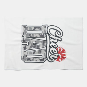 Cheer Dad Camo Pom Vintage Vector Design_1 Kitchen Towel