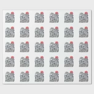 Cheer Dad Camo Pom Vintage Vector Design_1 Wrapping Paper