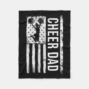 Cheer Dad Cheerleading American Flag Fathers Day C Fleece Blanket