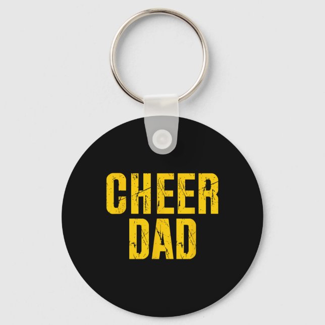 Cheer Dad Cheerleading Yellow  Keychain (Front)