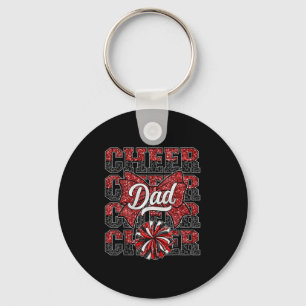 Cheer Dad Daddy Bow Sport Cheerleader Cheerleading Keychain