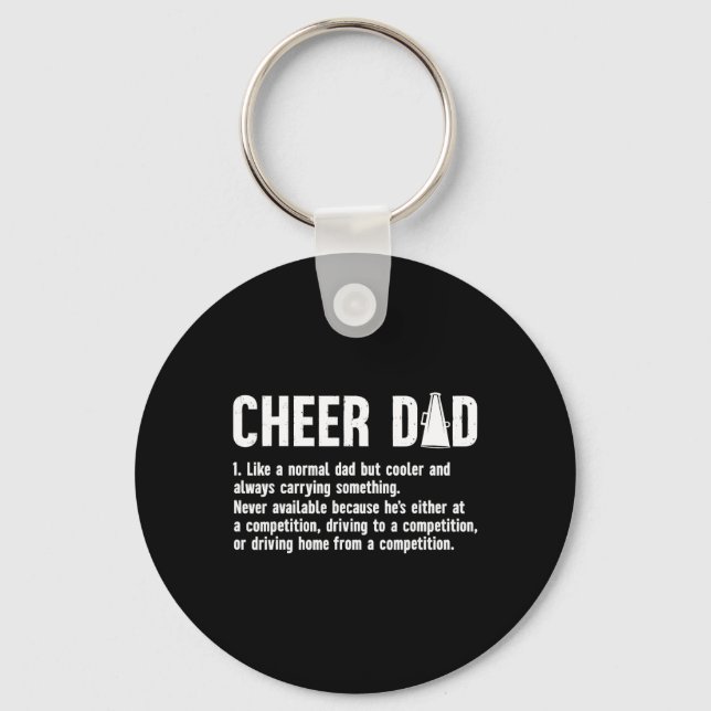 Cheer Dad Definition Dad Of A Cheerleader Father  Keychain (Front)