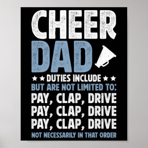 Cheer Dad Duties Cheerleading Dad Of A Cheerleader Poster