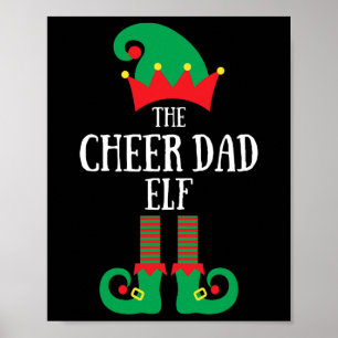 Cheer Dad Elf Christmas Cheerleading Matching Fami Poster