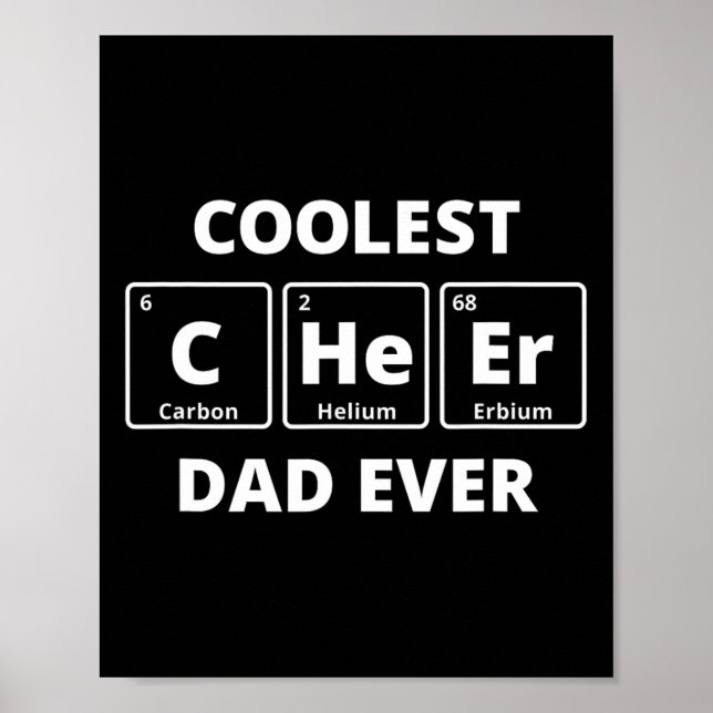 Cheer Dad Funny Cheerleading Periodic Table For Me Poster (Front)