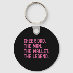Cheer Dad Funny Vintage Cheerleading Man Wallet Le Keychain