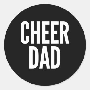 Cheer Dad Green Cheerleading Matching Parents Classic Round Sticker
