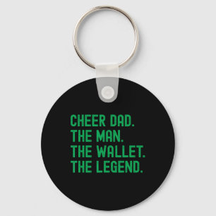 Cheer Dad Green Funny Cheerleading Man Wallet Lege Keychain