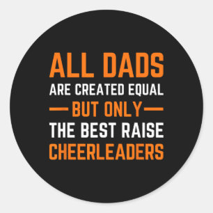Cheer Dad Orange Best Cheerleading Classic Round Sticker