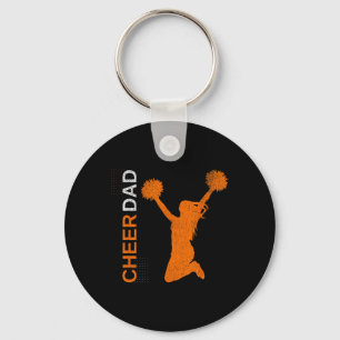 Cheer Dad Orange Cheerleading _1  Keychain