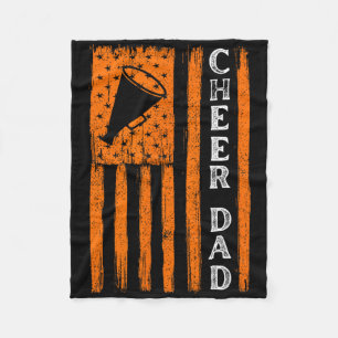 Cheer Dad Orange Cheerleading Flag _1 Fleece Blanket