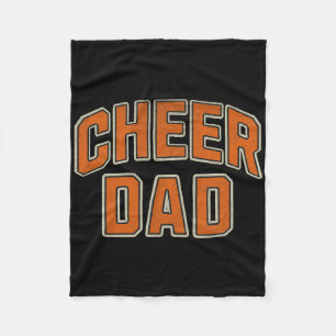 Cheer Dad Orange Cheerleading  Fleece Blanket
