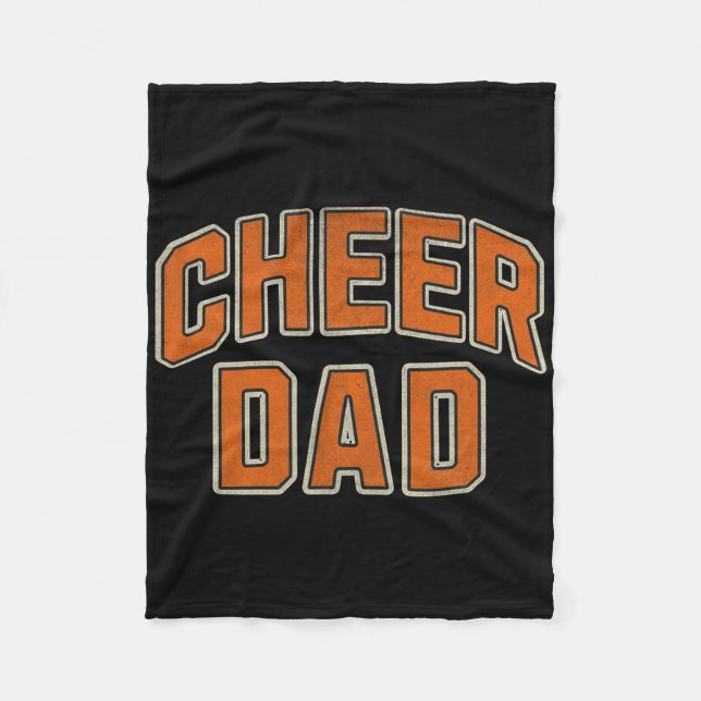 Cheer Dad Orange Cheerleading  Fleece Blanket (Front)