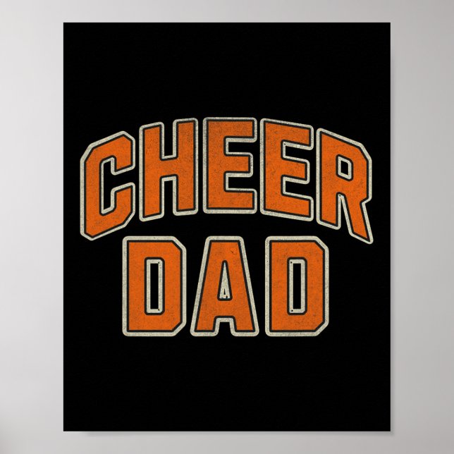 Cheer Dad Orange Cheerleading  Poster (Front)
