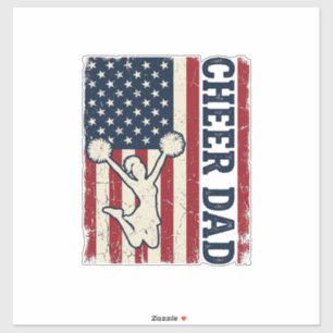 Cheer Dad Patriotic American Flag Vector Shirt Des