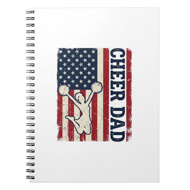 Cheer Dad Patriotic American Flag Vector Shirt Des Notebook (Front)