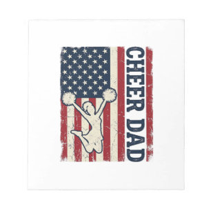 Cheer Dad Patriotic American Flag Vector Shirt Des Notepad