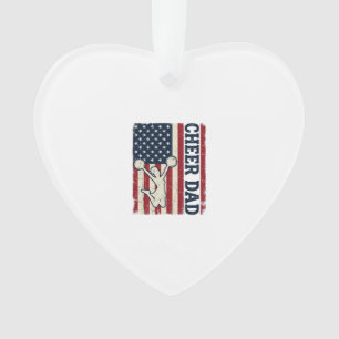 Cheer Dad Patriotic American Flag Vector Shirt Des Ornament