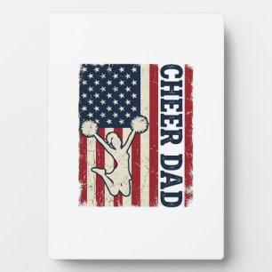 Cheer Dad Patriotic American Flag Vector Shirt Des Plaque