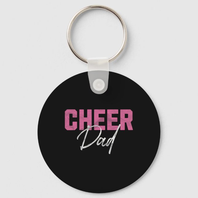 Cheer Dad Pink Cheerleading _5  Keychain (Front)