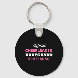 Cheer Dad Pink Official Cheerleading Bodyguard Keychain