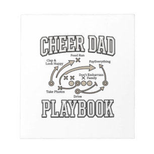 Cheer Dad Playbook Vintage Vector Shirt Design_1 Notepad